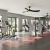 fitness center rendering showing plenty of equipment and modern decor in a large, spacious room